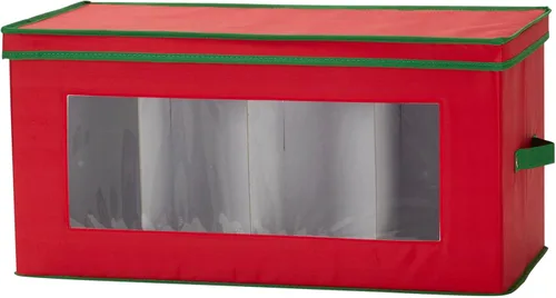 Miniatura 14 de Household Essentials Caja de almacenamiento para adornos, 36 piezas con divisores, resistente y apilable con asas y ventana de plástico