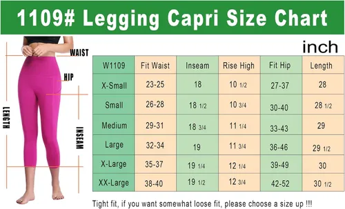 Miniatura 7 de CADMUS Womens High Waist Workout Legging Capris for Yoga w Side Pockets