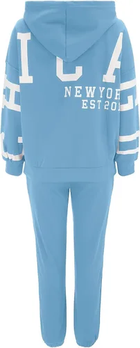 Miniatura 4 de Hugncmy Women's Alphabet Hooded Printed Sweatshirt Long Pants Set Womens Wedding Guest Jumpsuit