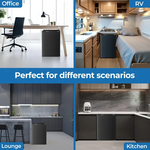 Miniatura 7 de Electactic Refrigerador compacto de 2.56 pies cúbicos con puerta individual reversible, NEGRO