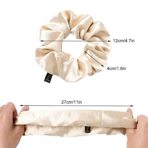Miniatura 2 de Scrunchies Lazos para el Cabello para Mujeres - Grandes Coleteros de Satén de Seda Bandas Elásticas para el Cabello Accesorios Suaves y Grandes