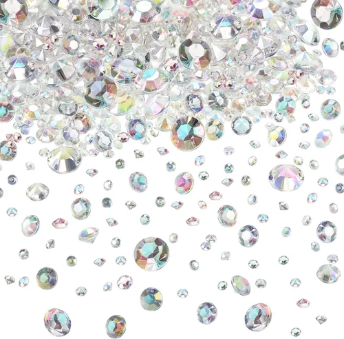 Hicarer 4000 piezas de piedras preciosas acrílicas de cristales de diamantes, piedras preciosas dispersas para mesa de boda, decoración de fiesta de