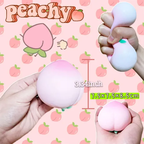 Miniatura 3 de Pelotas estrujables para el estrés, 1 paquete, bola elástica para aliviar el estrés, juguetes sensoriales para apretar, melocotón rosa, para niños