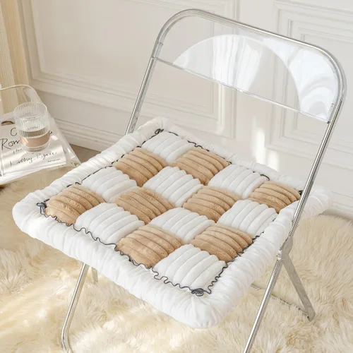 Miniatura 16 de vctops Farmhouse Buffalo - Cojín antideslizante para silla de cocina y comedor con lazos, cojín antideslizante de franela de felpa suave y mullida