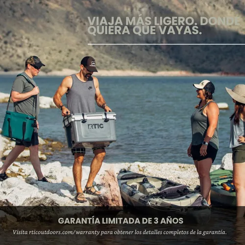 Miniatura 7 de RTIC Enfriador duro ultraligero de 32 cuartos de galón, baúl de hielo portátil aislado de 13 libras, capacidad de 48 latas, retención de hielo de 5