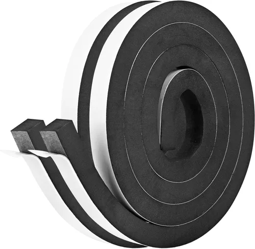 Miniatura 23 de Kikerike Cinta de Espuma Autoadhesiva Burlete de 1/2 Pulgada x 3/8 Pulgada x 16.5 Pies Tiras de Aislamiento de Espuma de Alta Densidad Sello Burlete