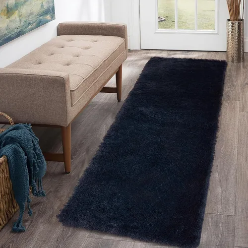 Miniatura 18 de CAROMIO Alfombra Corredor Esponjosa para Dormitorio Sala de Estar 2x6 Pies, Alfombras de Área Shag Alfombra de Felpa Suave Gruesa Larga de Piel Tie