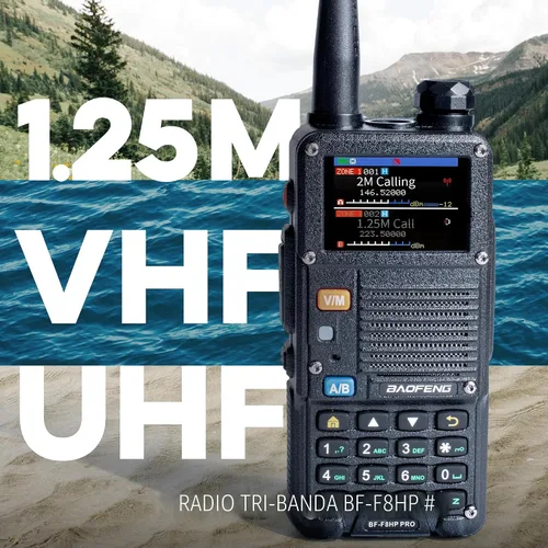 Miniatura 2 de BAOFENG BF-F8HP PRO 10 W Radio de Banda Triple Bidireccional – UV-5R 7ª Generación, 1000 Canales, GPS y Clima NOAA, Escáner de Aviación/VHF/UHF/1.25