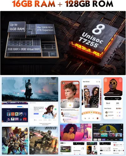 Miniatura 2 de Ulefone RugKing (16 GB+128 GB) Android 15 4G Smartphone, 9600 mAh, altavoz de 126 dB, cámara de 50MP+2MP+8MP teléfono resistente de 5.99 pulgadas