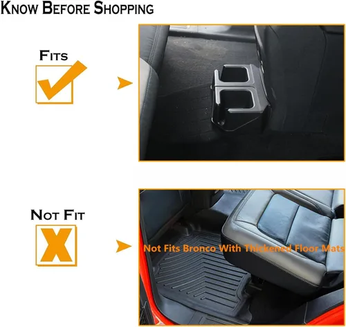 Miniatura 2 de Soporte de bandeja de almacenamiento para Ford Bronco 2021 2022 2023 2024, accesorios interiores, organizador negro, organizador trasero doble extra