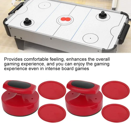 Miniatura 3 de Discos de repuesto de hockey de aire rojo y porteros deslizantes para mesas de juego, empujadores de hockey de aire, juego de empujador deslizante
