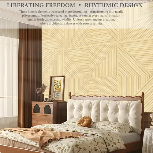 Miniatura 8 de JBER Paneles acústicos para pared - 6 piezas de 23.6 X 23.6 pulgadas con estampado de patrón de madera, paneles insonorizantes decorativos Lago