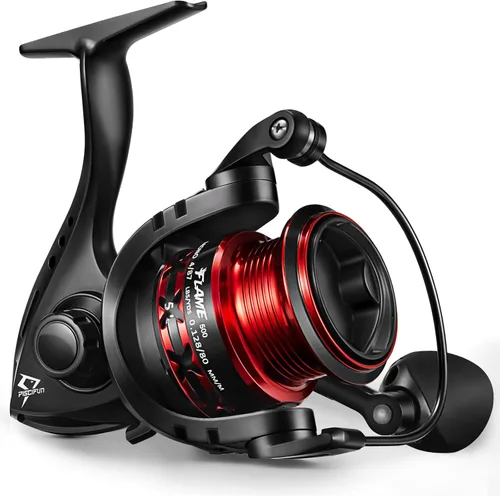 Carretes giratorios Piscifun Flame, carretes ligeros ultrasuaves con 9+1BB para pesca, arrastre máximo de 19.8LBs, serie 2000, 3000, 4000, 5000, Rojo