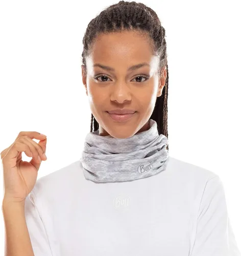 Miniatura 2 de BUFF CoolNet - Polaina de cuello UV, protección solar UPF 50, transpirable, versátil, máscara facial de secado rápido, blanco y gris, tamaño adulto