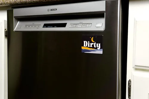 Miniatura 5 de Letrero magnético de doble cara para lavavajillas Clean Dirty - Letreros magnéticos que dicen limpio/sucio - Adhesivo metálico opcional