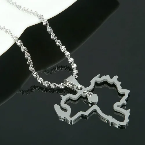 Miniatura 2 de Collar con colgante de mapa de Venezuela de acero inoxidable