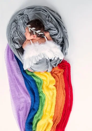 Miniatura 4 de Alas de plumas de ángel bebé accesorios de fotografía con diadema Blanco