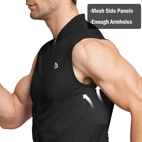 Miniatura 3 de BALEAF Men's Sleeveless Cycling Jersey Road Bike Shirt Bicycle Biking Tank Tops Full Zip Pockets SPF UPF50+