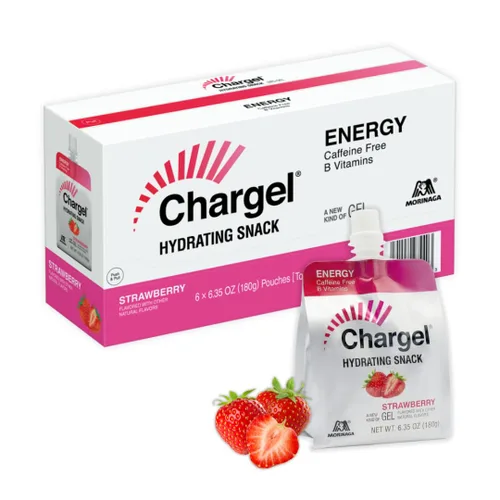 Chargel Gel energético instantáneo sin cafeína, fresa, para correr, ciclismo, entrenamiento, senderismo esencial para mujeres y hombres, regalos
