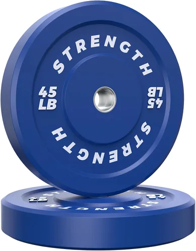 Miniatura 10 de XDDIAS Juego de discos olímpicos coloridos de 2 pulgadas, juego de discos de peso olímpico de goma de color de alto rebote, ideal para gimnasio