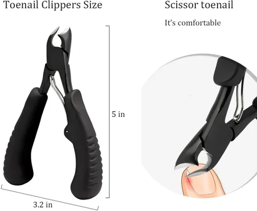 Miniatura 2 de Cortaúñas profesional con asas de agarre ergonómico, negro (negro)