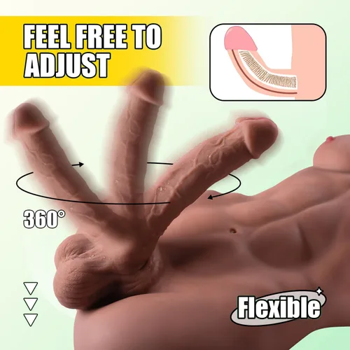 Miniatura 3 de Muñeca sexual masculina para mujeres con consolador enorme de empuje automático de 7 pulgadas, muñecas sexuales realistas musculosas en 3D con anal