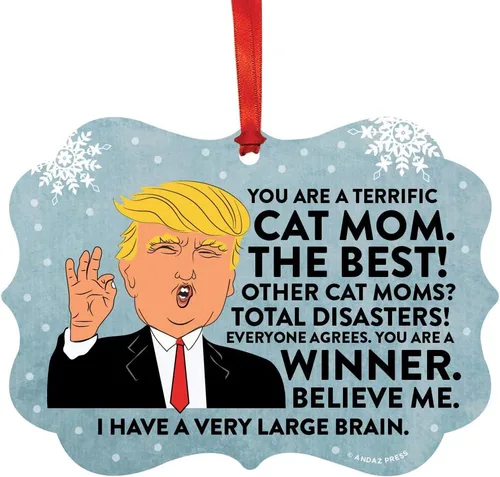 Miniatura 13 de Andaz Press Divertido presidente Donald Trump Fancy Frame Recuerdo Adorno de Navidad Regalo de mordaza, Perra fantástica, 1 paquete, ideas de regalo