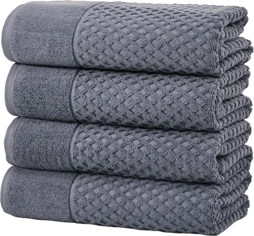 Miniatura 86 de Great Bay Home - Toallas de mano 100% algodón blanco, 6 toallas de baño suaves para manos, altamente absorbentes y de secado rápido, colección