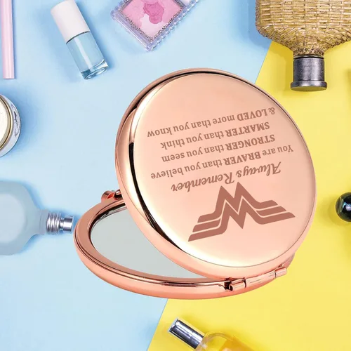 Miniatura 4 de KEYCHIN Heroine - Espejo de bolsillo para fanáticos de Diana, regalo You are Braver Stronger Smarter Than You Think Heroine - Espejo compacto