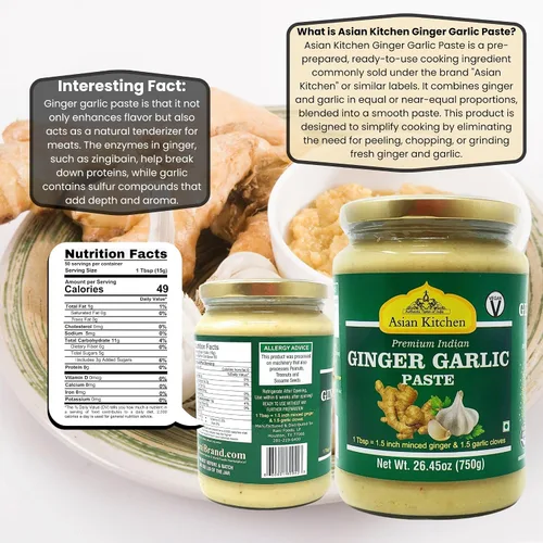 Miniatura 2 de Asian Kitchen - Pasta de cocina de jengibre y ajo de 26.5 onzas (26.46 oz), paquete de 5+1 gratis, vegano, sin gluten, sin OMG, sin colores, origen
