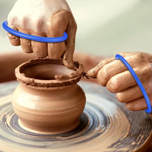 Miniatura 4 de 2 piezas de cortadores de arcilla, alambre de acero, herramientas de cerámica de corte con mango de plástico negro y azul para artistas de arcilla