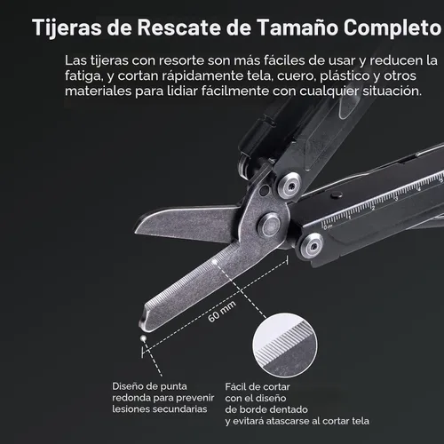 Miniatura 5 de NEXTORCH PIONEER - Multiherramientas 14 en 1 de tamaño completo, juego de multiherramientas versátil con tijeras, alicates de punta, clip