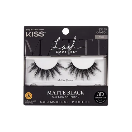 KISS Pestañas postizas de color negro mate, 0.630 in, incluye 1 par de pestañas, fáciles de aplicar, racimos de pestañas reutilizables