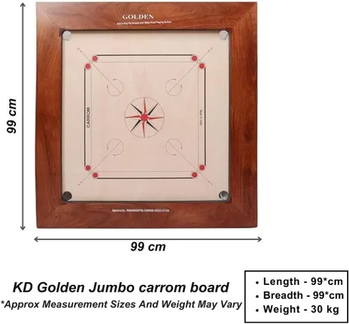 Miniatura 7 de KD Golden Carrom - Juego de mesa antiguo para interiores aprobado por la Federación Carrom de India y la Asociación Maharashtra Carrom