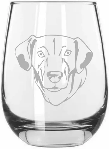 Miniatura 166 de Sakhalin Husky Dog - Copa de vino grabada personalizada de 15.25 onzas sin tallo