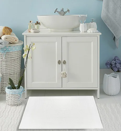 Miniatura 7 de Paquete de 6 toallas de baño blancas de 20 x 30 pulgadas, tapetes de baño económicos de hotel para piso de baño, calidad de hotel y tapetes de baño