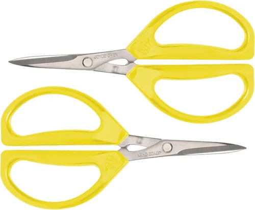 Joyce Chen Tijeras de cocina originales ilimitadas, tijeras de cocina multiusos con asas cómodas, color amarillo, paquete de 2