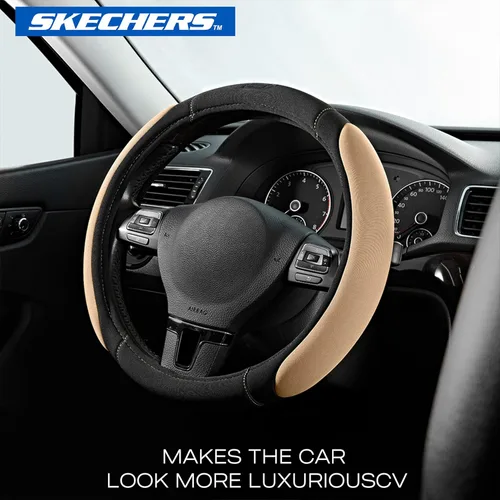 Miniatura 2 de Skechers Funda para volante, funda de espuma viscoelástica para volante de automóvil, de 14.5 a 15 pulgadas, diseño cómodo y antideslizante