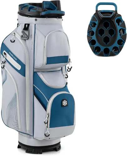 Miniatura 11 de Goplus Bolsa ligera para carrito de golf, bolsa de golf moldeada con separadores organizadores de longitud completa de 14 vías, 11 bolsillos, bolsa