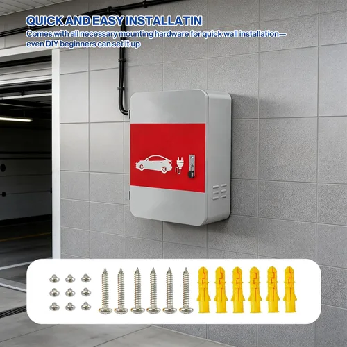 Miniatura 8 de POCHAR Protector de cubierta de cargador de vehículo eléctrico EV para Tesla Modelo Y Modelo 3- Conector de pared Estación de carga de acero EV