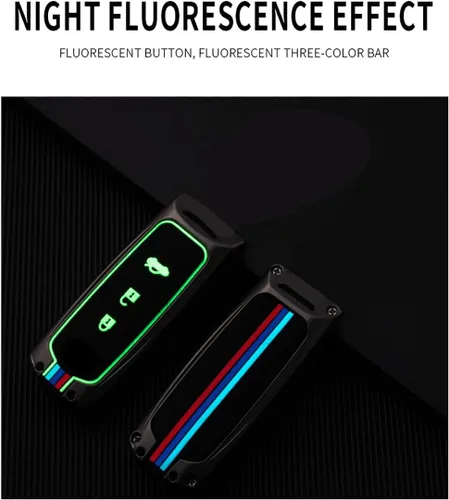 Miniatura 5 de SANRILY Funda luminosa de silicona y aleación de zinc para llavero Mazda 3, 6, CX3, CX5, CX7, CX9, con llavero, color negro