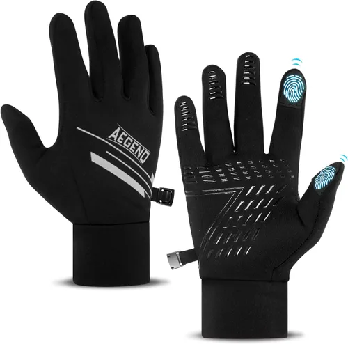 Aegend Guantes de correr ligeros, guantes cálidos, guantes para mujer, guantes de pantalla táctil, guantes de ciclismo, deportes, guantes de