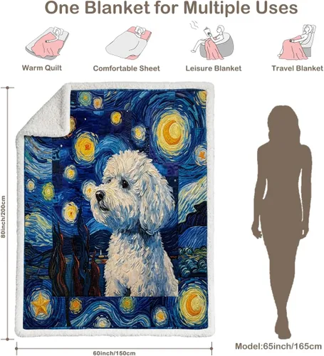 Miniatura 215 de Autumn Teddy Dog Patchwork Sherpa Blanket Fall Cozy Throw Blanket Cute Puppy Quilt Style Warm Soft Blanket for Couch Sofa Bedroom Decor 50x60 Inches
