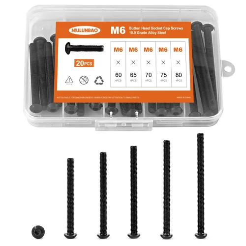 Miniatura 17 de Tornillos de cabeza de botón M8 x 0.394 in 0.472 in 0.630 in 0.787 in 0.984 in Tornillos de cabeza de botón Tornillos de acero de aleación de grado