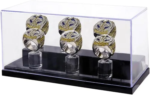 Miniatura 9 de Vitrina de anillo de campeonato con 1 agujero de ranura, caja de exhibición para anillos de béisbol, caja para anillos de sóftbol, estuche