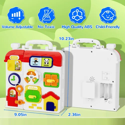 Miniatura 5 de Juguetes Montessori para niño y niña de 1 año, tablero musical Montessori ocupado para 12-18 meses de edad, juguete Montessori educativo para niños
