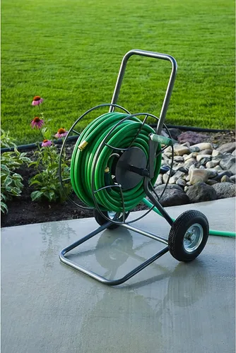 Miniatura 2 de Yard Butler Camión de manguera de jardín, carrito de soporte de manguera de agua resistente, construcción de acero con recubrimiento en polvo