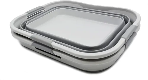 Miniatura 2 de SAMMART Juego de 2-30L (8 galones) Cesta de lavandería de plástico plegable - Contenedor/organizador plegable - Tina de lavado portátil, capacidad