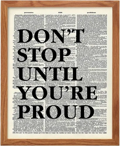 Miniatura 9 de Motivacional Arte del Diccionario No Te Detengas, Decoración de Pared - Imagen en Cartel de 8x10 Reciclado para la Oficina, Apartamento, Sala