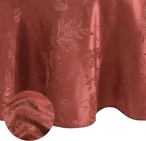 Miniatura 20 de Elrene Home Fashions. - Elegante mantel de damasco, diseño de hojas tejidas.